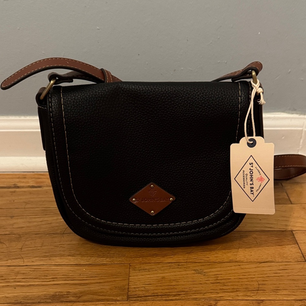 St. John's Bay Black and Brown Crossbody Bag